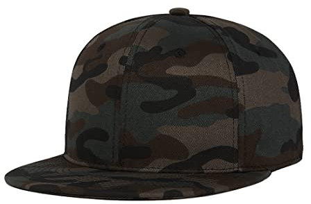 Quanhaigou Klassische Camouflage-Hut, Snapback-Hut, Hip-Hop, flache Schirmmütze, Unisex, Erwachsene, verstellbare Baseballmütze, grüne Papa-Hüte, Grün