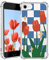 CAROKI Clear Case for iPhone SE 2022,Shockproof Transparent Bumper Cover Soft Silicone Rubber TPU Bumper Clear Cover Phone Case with Red Tulip Pattern for iPhone SE 2022/7/8/SE2-Red Tulip