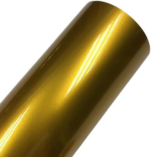 Autofolie Gloss Metallic Gunmetal Vinyl Wrap Candy Glossy Grey Car Film Aufkleber mit Luftblase Auto Motorradmotorradverpackung Abdeckungsfolie Auto Folie (Color Name : Gold)