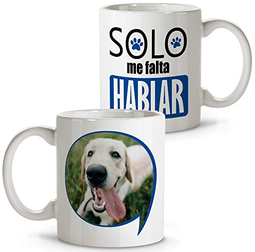 LolaPix Regalos Personalizados con Foto. Regalo Personalizado. Foto Mascota. Taza Cerámica. Diseño Perro. Perro Hablador