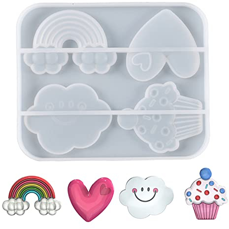 LYEAA Silicone Casting Mold for Resin Epoxy, Cute Fridge Magnets Resin Molds, DIY Crafts, Keychain Pendant Charms Jewelry Making