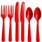Party Buz WE VALUE YOUR TRUST Assorted Plastic Reusable Cutlery Set 18 Pcs, Pack of 18 (Red)
