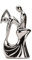 BRABUD TQGJBS347 Romantisches Paar, tanzende Skulptur, abstrakte Statue, galvanisiert, silberfarben, Glatte Oberfläche, Schreibtischdekoration, Hochzeitsgeschenk, Sammlerfigur, 27,9 cm (H)