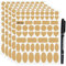 JaoNanl 285pcs Natural Kraft Label Stickers, Self-Adhesive Blank Brown Personalized Gift Stickers, Holiday Present Tag Sticker for Store Owners, Containers, Essential Oil Bottles