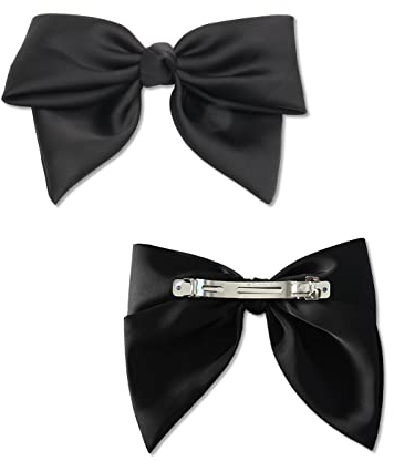 XPEX 2pcs große Schleife Knoten Haarspangen Haarspangen Frauen Französisch Haarspangen Stoff Haarschleife Knoten Haarspange Schwarz mit Schleife Elegante Mädchen Haarschmuck