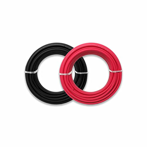 Kofelec Rotes + schwarzes Solarkabel PV-Kabel, Solarmodul-Photovoltaikkabel, doppelt isoliertes Kabel, TUV CE-gelistet (Rot + Schwarz, 2.5mm² 10m)