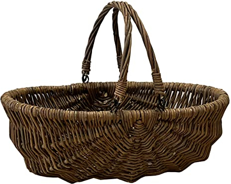 Selections Natural Willow Garden Trug Storage Basket Indoor Outdoor Usage, Large