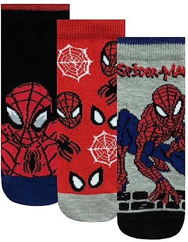 Marvel Calcetines de Spiderman Pack de 3 | Calcetines de Spiderman para Niños | Multicolor 31-36