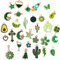 DAHI Grün Emaille Charms Anhänger 30pcs, DIY Basteln Schmuck Halskette Armband Making Zubehör