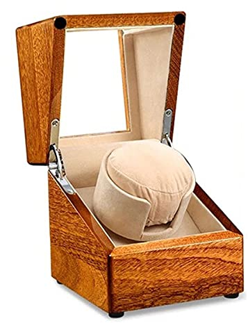 Uhren-Display-Box, Holz, Uhrenbeweger, Aufbewahrungsorganisator, Ausstellungsschatulle, Motor-Shaker-Halter, automatischer mechanischer Uhrenbeweger, Wickelgehäuse-Halter (Beige 1+0)