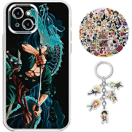 Staremeplz Compatible with iPhone 11 Pro Case One -Piece Kokomi Anime Design [With Keychain and 50pcs Stickers] Cartoon Transparent Soft Silicona Case for iPhone 11 Pro