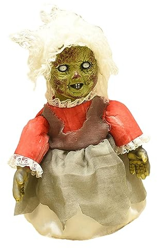 predolo Gruselige Puppe, Halloween-Babypuppe, gruselige Dekoration, Terror-Dekorationsspielzeug, Horror-Requisite, gehende Halloween-Dekorationen, Spukpuppe, Stil D