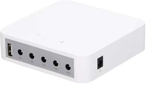 Mini UPS Battery Backup, 5V 9V 12V 15V 24V Output, Large Capacity, USB Port, Multiple Protections, Widely Compatible with Routers Modems Cameras DC5-12V