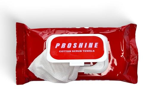Cotton Scrub Towels for Makeup Removal (30 Pack) – UK Made Biodegradable Exfoliating Wipes with Retinol, Shea Butter & Vitamin E – Vegan, Cruelty-Free Face Towels for Radiant Skin by Proshine