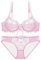 MOONBADI Soutien Gorge Rose Clair Ensemble Lingerie Femme Dentelle Armatures Soutien Gorge Elegance Bra Push Up Lingerie Set Soutien Gorge Minimiseur de Poitrine 70D