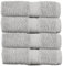 SweetNeedle Paquete de 4 Toallas de Baño Grandes Plateadas (70 x 140 cm), 500 gsm, 100% Algodón, Lujosas, Ultra Suaves, Calidad Hotelera, Altamente Absorbentes para Baño, Ducha, Playa y Uso Diario