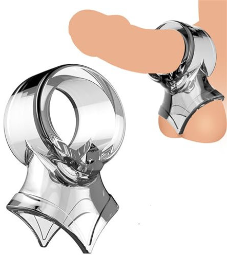 ZTHBYSB Weichen Dehnbar Cock Ring Ballstretcher Silikon Penis Ring Hodensack Bindung Ring CBT Bondage Extrem Keuschheit Ring Verzögerung Ejakulation Sex Spielzeug für Männer Cock Lock