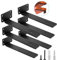 Ranedo Scaffold Board Shelf Brackets 6 Inch (155mm) - 6 Pack Heavy Duty Metal L Brackets, 5mm Thick Shelf Supports, Industrial Black Raw Steel