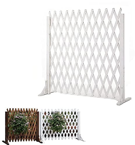 Zaun/Teleskop-Zaun aus Holz/Innenhof-Leitplanke/Innentrennwand/Balkon-Zierzaun/Tierzaun/Gartengitter-Dekoration/Schutztor (weiß 160 x 70 cm)