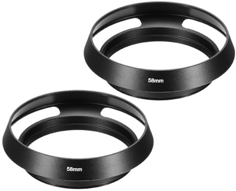 PATIKIL Paraluce 58mm 2pz Paraluce Interno Cavo Antiriflesso Superficie Opaca Ventilata Standard Obiettivo Fotocamera Universale Nero