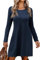 Zeagoo Knitted Maternity Dress for Women - Elegant Long Sleeve Sweater Jumper - Basic Ladies Midi Navy XL