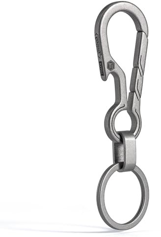KeyUnity KM01 Titanium Carabiner Keychain Clip Quick Release EDC Key Holder Organizer with Keyring