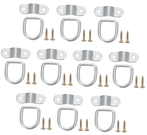 iplusmile 10stücke D- -zugringe Für Anhänger Robuste Zurrösen Dreieckhaken Silber Langlebige Zugringe Für LKW Und Lastwagen