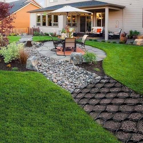 Kies-Bodengitter, Einfahrtsgitter, Grundgitter für Gartenschuppen, 3 Fuß/6 Fuß/10 Fuß/16 Fuß/20 Fuß/26 Fuß/30 Fuß Geo-Gitter-Kiesstabilisator, zum Auffüllen mit Erde, Kies, Beton, Gras, Sand