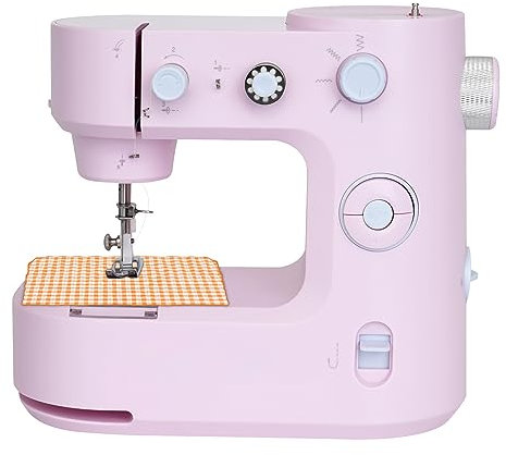 Mini Nähmaschine Stickmaschine Nähmaschine Anfänger mit 2 Modi + 5 Nahtarten Professionelle Stickmaschine Für Kleidung Doppelfadennähen - Automatisches Fadenspulen Und Schneiden 26 * 13 * 22cm