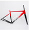 44CM 47CM 50CM 52CM Rennrad Rahmenset 700C Aluminiumlegierung Schnellspanner Rahmen 100/130mm C Bremse BSA BB68 Carbon Fibre Tapered Gabel(Black Red,47cm)