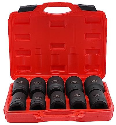 YNAADYH Set di dadi a percussione da 1 pollice, per camion, 24 mm fino a 46 mm, 10 pezzi, dadi da 1 pollice, dadi da 24 mm fino a 46 mm
