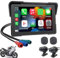 Aggiornamento 7 pollici moto Carplay GPS navigazione senza fili CarPlay/Android Auto per moto GPS Bluetooth CarPlay navigatore (Player+DVR+TPMS)