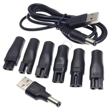 Cavo di alimentazione USB 5521 8 pezzi, adattatore USB da 5 V, cavo di ricarica, convertitore CC, compatibile con Philips, tagliacapelli, rasoi, tutti i tipi di rasoio
