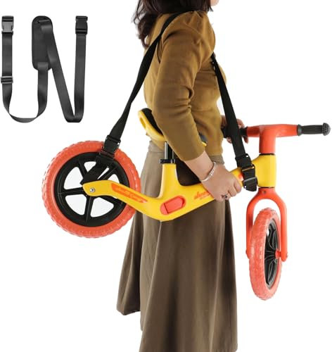 Schultergurt, Tragegurte für Laufräder & Scooter, Leicht Bequemes und Verdicken, Universell Verstellbar Laufrad Tragen, Ideal für Alle Eltern und Kinder, Schwarz Fahrrad E Scooter Zubehör