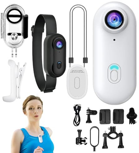 Gosnap Camera, Thumb Action Camera, Wearable Action Body Cam, 1080P Vlogging Device, Personal, Wearable Portable Cam for Cycling, Pet, Hiking, Travel