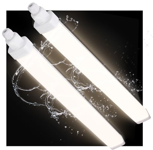 HOMEDEMO 2er Feuchtraumleuchte LED 150CM, 45W, 4000K Neutralweiß, IP65 Wasserfest Feuchtraumlampe, Kellerlampe LED Leuchtstoffröhre für Garage Werkstatt Flur