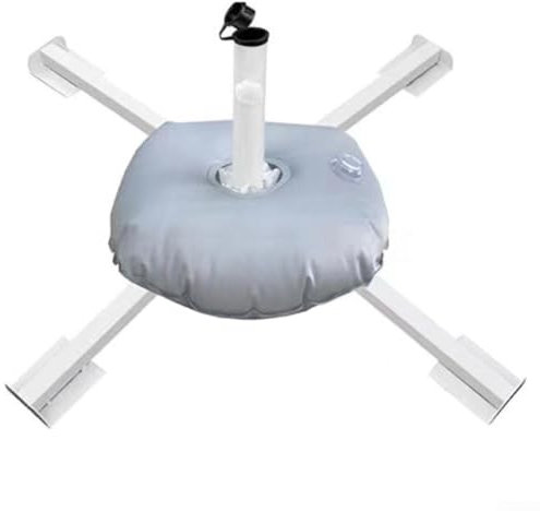 Pied de parasol pliable robuste avec poche à eau réglable pour différentes tailles de parasol, parfait pour une utilisation en extérieur dans les jardins et les terrasses