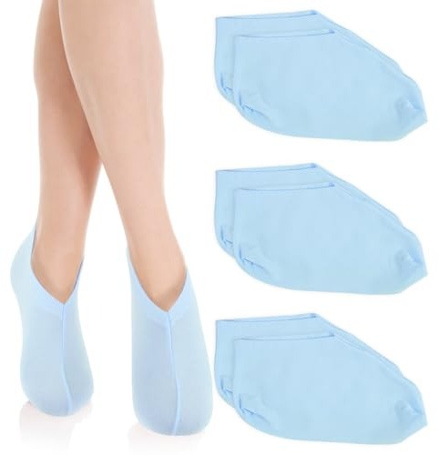 3 Paar Feuchtigkeitsspendende Socken über Nacht, Spa Fußpflege Baumwollsocken, Kosmetische Hydra Fersensocken, Spa Lotion Socken für Hornhaut Entfernen, Trockene Rissige Füße (Blau)