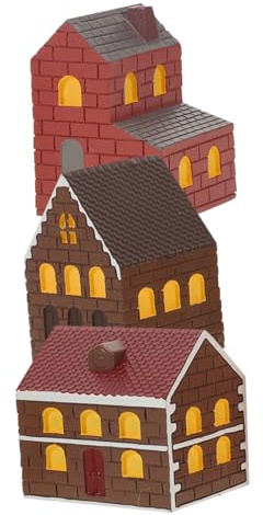 ERINGOGO 3pcs Resin Miniature Fairy Garden Houses Tiny Farmhouse Figurines for Outdoor Patio Plant Pot Decorations Mini Building Kits for Creative Landscape and Dollhouse Scenes