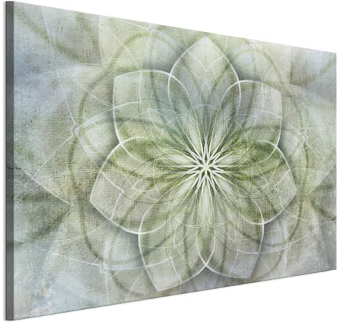 LUMASOUL Wandbilder Wohnzimmer Leinwandbild Mandala 10 120x80 cm | 1-teiliges Bild für Schlafzimmer, Flur, Büro und Küche, modernes Foto-Motiv