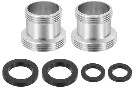 QUARKZMAN Adaptador de Aireador de Grifo M18 Macho a M22 Macho 2Pcs 18mm L | Adaptador de Grifo de Latón con Arandela para Conexión de Filtro de Agua de Fregadero de Cocina y Baño