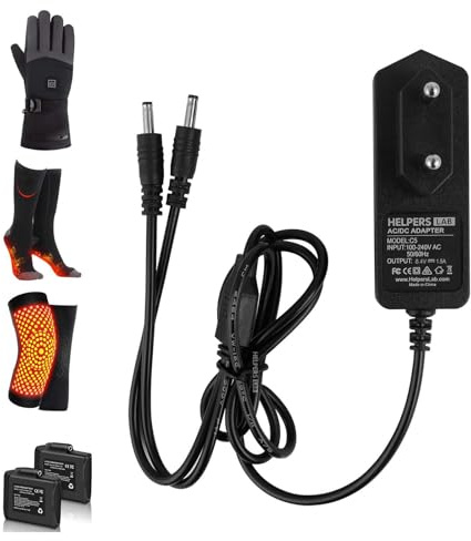 8.4V 1,5A Heat Gants Chauffants pour Chaussettes chauffantes Câble à Double Port pour Batteries 2200/5000 mAh，7.4v Lithium Polymer Battery