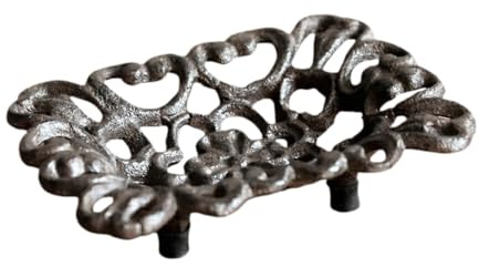 Colcolo Porte-savon en fonte au design rétro, boîte de rangement décorative pour la maison, la salle de bain, la cuisine ou le bureau.