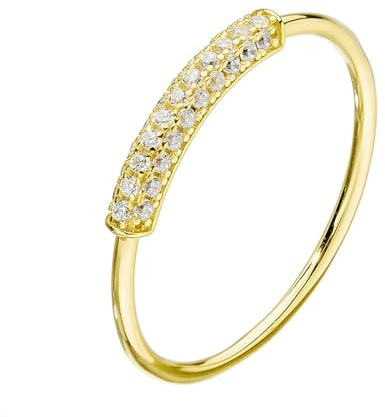 Tolldek Gelbgold 375 9K Pärchen Ringe, Schmal Trauringe mit Diamant Echt Gold Schmuck, Au375 Gold Partnerringe, Gr.52 (16.6)