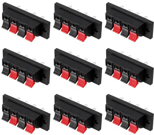CATIEBYE Connettore Terminale Struttura a Tazza Viti per Altoparlanti a 4 Posizioni, 10 Pezzi Collegamento Cavi Audio per Cassa Acustica e Subwoofer