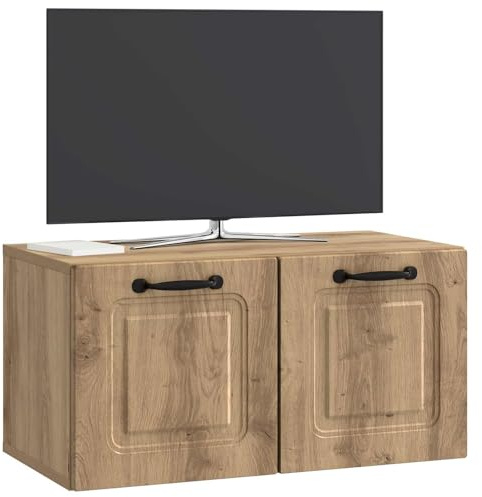 vidaXL Wandmontierter TV-Schrank Artisan-Eiche 59,5 x 31 x 30 cm, Wohnzimmermöbel, moderner TV-Ständer, viel Stauraum, funktionale Medien-Einheit, platzsparendes Design, Holz-Unterhaltungszentrum