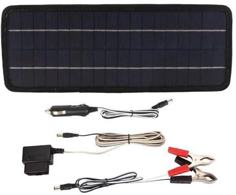 equlup Kit de Panneaux solaires 10 W 12 V, Chargeur Solaire monocristallin 3 en 1 résistant aux intempéries pour Entretien de Batterie de Voiture, Camping en Plein air, Automobile,