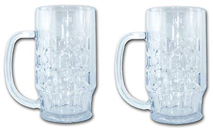 ORDENO Bierkrug 0,3 Liter SAN Kunststoffglas 2 Stück - Hochwertige Mehrweg Bierkrüge in Glasoptik