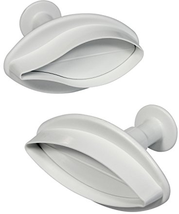 PME LY1001 Prägeausstecher mit geädertem Lilienmotiv, mittelgroßes Format, Kunststoff, Weiß, 3 x 3 x 4 cm