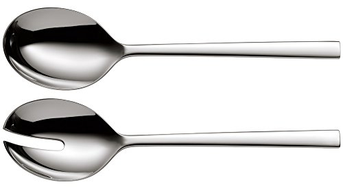WMF Sonic Salatbesteck Edelstahl 23,9 cm, klein, Salatgabel und Servierlöffel, Cromargan protect Edelstahl poliert, kratzbeständig, spülmaschinenfest